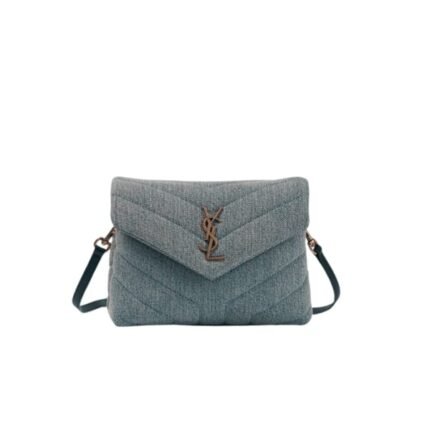 Saint Laurent Loulou Small Chain Bag In Quilted “Y” Denim Blue