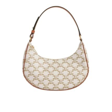 Celine Ava Bag In Triomphe Canvas And Calfskin White 193952Bzj01Bc