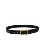 Gucci Black Belt With Square Gold Buckle And Bee Star 35Mm