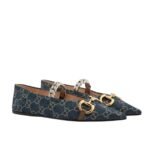 Gucci Women’S Gg Horsebit Ballet Flat Denim 635101 2Kq80 4462