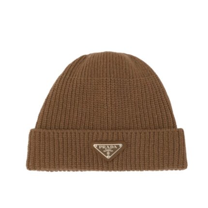 Prada Wool And Cashmere Beanie Sliver Brown Umd489 3Im F0040 S 211