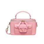 Valentino Mini Garavani Locò Handbag In Calfskin Pink 22Cm 4W2P0Z86Nht Zqq