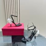Valentino Garavani Archive Roserouche Leather High Heel In Black - Image 7