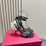 Valentino Garavani Archive Roserouche Leather High Heel In Black - Image 8