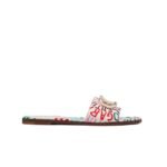 Valentino Garavani Escape Slide Sandal In Canvas With Valentino Loop Print Ws0Bd5Ful Qd7