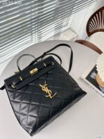 Saint Laurent Leather Backpack Black 30Cm - Image 3