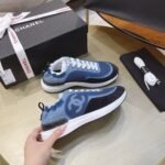 Chanel Neon Denim Lace Up Low Top Trainer Sneaker Blue G37494 Y55237 K2847 - Image 7