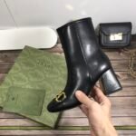 Gucci Women’S Horsebit Mid Heel Ankle Boots Black 643888 Bko00 1000 - Image 5