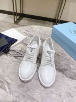 Prada Heeled Brushed Leather Lace-Ups White - Image 5