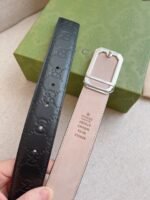 Gucci Black Signature Leather Belt 3.5Cm - Image 2