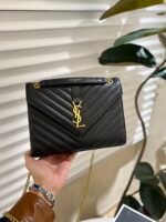 Saint Laurent Cassandre Matelassé Leather Flap Bag Black 24Cm - Image 2