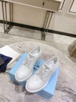 Prada Heeled Brushed Leather Lace-Ups White - Image 6