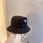 Prada Mesh Panel Bucket Hat Black - Image 4
