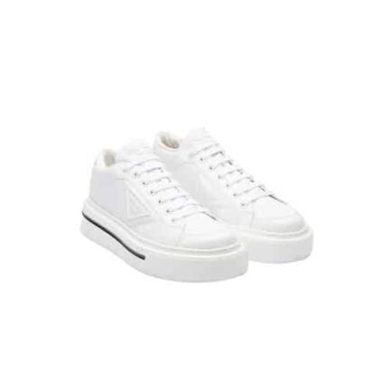 Prada Macro Re-Nylon And Brushed Leather Sneakers White 2Eg3763Lf5F0009