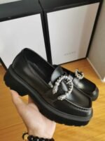 Gucci Women’S Leather Loafers With G Black - Image 8