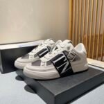 Valentino Vl7N Low-Top Sneaker In Calfskin And Mesh Fabric With Bands Black Xy0S0C58Swfq1X - Image 2