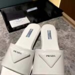 Prada Brushed Leather Slide In White - Image 3