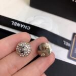 Chanel Cc Button Strass Earrings - Image 4