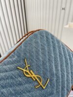 Saint Laurent Women’S Blue Mini Lou Denim Camera Bag 23Cm - Image 2