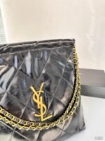 Saint Laurent Bucket Bag Glossy Calfskin And Gold Tone Metal Black 39Cm - Image 2