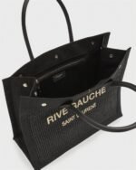 Saint Laurent Rive Gauche Small Tote Bag in Raffia - Image 3