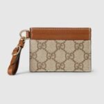 GUCCI Emblem card case with strap