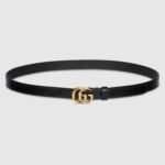 GG Marmont thin leather belt with shiny buckle