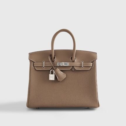 Hermès Birkin 25 Togo Etoupe Palladium Hardware Retourne