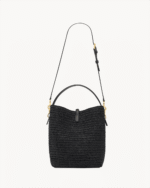 Saint Laurent le 37 in woven raffia and vegetable-tanned leather - Image 3