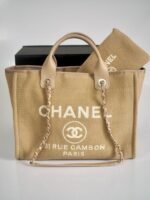 CHANEL Deauville Tote Small Beige Canvas - Image 2
