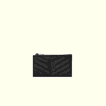 Saint Laurent Cassandre quilted fragments card case in grain de poudre leather
