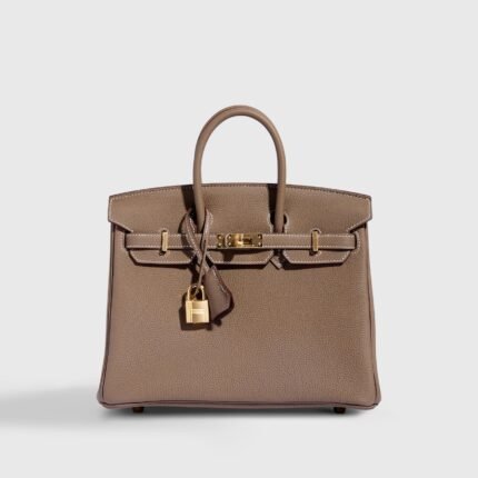 Hermès Birkin 25 Togo Etoupe Retourne Gold Hardware