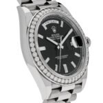 Rolex Day-Date 40 228349RBR White Gold Black Dial Diamond Bezel (2021) - Image 4