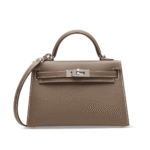 Hermès Etoupe Epsom Mini Kelly 20 ll Palladium Hardware.