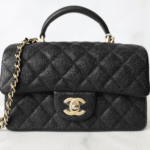 Chanel Top Handle Mini Rectangular, Black Caviar with Matte Gold Hardware