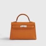 Hermès Kelly Mini Chevre Apricot/Cuivre Sellier Palladium Hardware