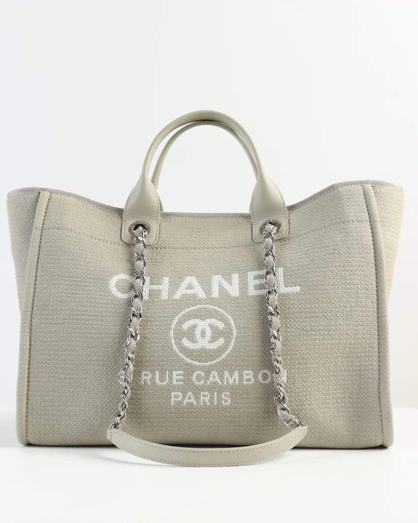 42d451927e6cb7ee5bbeeffb2a3e865f Chanel Deauville Large Gray Tote Bag - Image 1