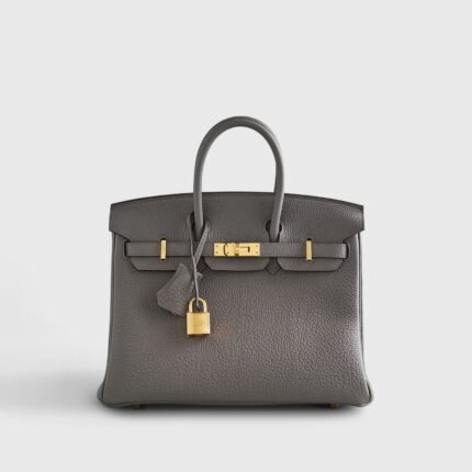 Hermès Birkin 25 Togo Gris Etain Gold Hardware