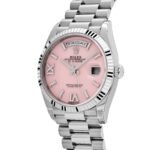 Rolex Day-Date 36 128239 White Gold Pink Opal Diamond Roman Numerals Dial - Image 4