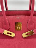 Hermès Rose Azalee Birkin 30 Epsom Gold Hardware - Image 8