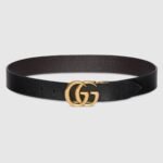 GUCCI Reversible leather belt with Double G buckle