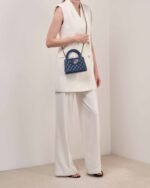 Chanel Kelly Medium Bag in Vintage Calfskin Leather, Dark Blue - Image 2