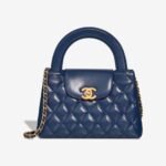 Chanel Kelly Medium Bag in Vintage Calfskin Leather, Dark Blue