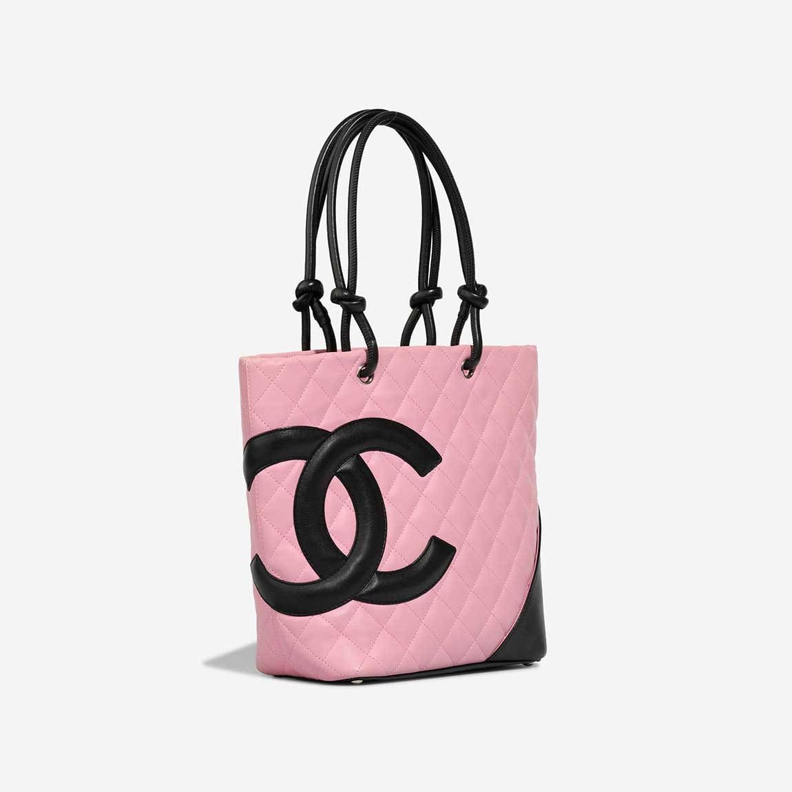 Chanel Cambon Tote Bag Small Lamb Pink / Black - Image 3