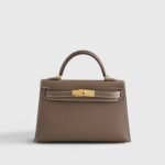 Hermès Kelly Mini Epsom Sellier Etoupe Gold Hardware