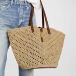 Saint Laurent Panier Medium YSL Tote Bag in Raffia
