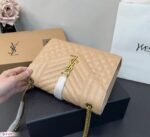 Saint Laurent ENVELOPE MEDIUM IN QUILTED GRAIN DE POUDRE EMBOSSED LEATHER - Image 9