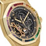 Audemars Piguet Royal Oak 15412BA.YG.1224BA.01 Rainbow Baguette Frosted Yellow Gold Double Balance Wheel - Image 5