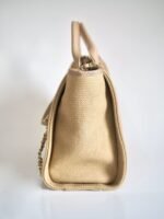 CHANEL Deauville Tote Small Beige Canvas - Image 9