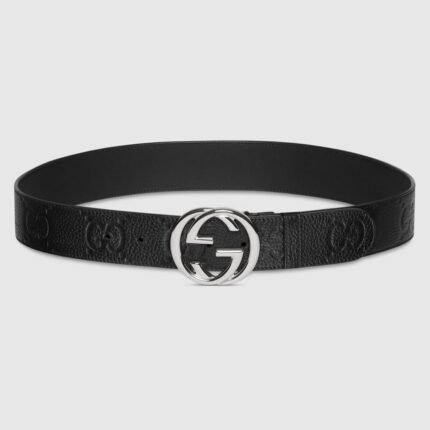 GUCCI Wide belt with Interlocking G buckle